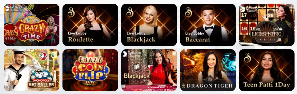 Jeux de casino en direct BRONZE CASINO