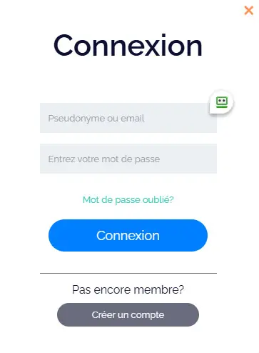 Connexion des membres du Bronze Casino