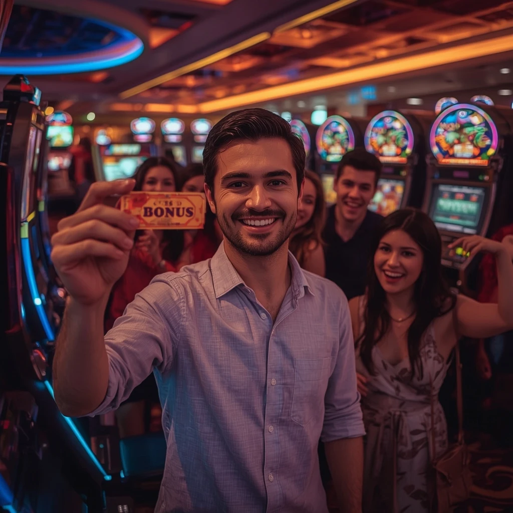 une personne tenant un bonus BRONZE CASINO